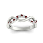 Load image into Gallery viewer, unusual-round-diamond-wedding-rings-with-ruby-in-white-gold-FD-1122BGRUDR-NL-WG.jpg