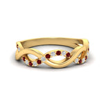 Load image into Gallery viewer, unusual-round-diamond-wedding-rings-with-ruby-in-yellow-gold-FD-1122BGRUDR-NL-YG.jpg
