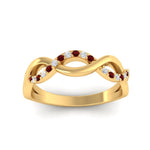 Load image into Gallery viewer, unusual-round-diamond-wedding-rings-with-ruby-in-yellow-gold-FD-1122BGRUDR-NL-YG.jpg