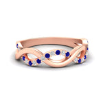 Load image into Gallery viewer, unusual-round-diamond-wedding-rings-with-sapphire-in-rose-gold-FD-1122BGSABL-NL-RG.jpg