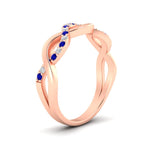 Load image into Gallery viewer, unusual-round-diamond-wedding-rings-with-sapphire-in-rose-gold-FD-1122BGSABL-NL-RG.jpg