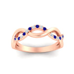 Load image into Gallery viewer, unusual-round-diamond-wedding-rings-with-sapphire-in-rose-gold-FD-1122BGSABL-NL-RG.jpg
