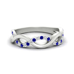 Load image into Gallery viewer, unusual-round-diamond-wedding-rings-with-sapphire-in-white-gold-FD-1122BGSABL-NL-WG.jpg