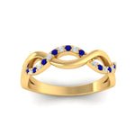 Load image into Gallery viewer, unusual-round-diamond-wedding-rings-with-sapphire-in-yellow-gold-FD-1122BGSABL-NL-YG.jpg