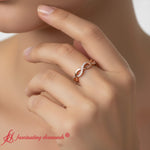 Load image into Gallery viewer, unusual-wedding-rings-rose-gold-fdwb112-model