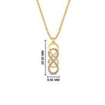 Load image into Gallery viewer, vertical-infinity-double-knot-diamond-pendant-in-FDPD11290-NL-YG