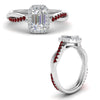 Load image into Gallery viewer, vine-emerald-cut-halo-diamond-engagement-ring-with-ruby-in-white-gold-FD9212EMRGRUDR-NL-WG.jpg