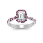 Load image into Gallery viewer, vine-emerald-cut-halo-pink-sapphire-engagement-ring-in-white-gold-FD9126EMRGSADRPIANGEL5-NL-WG_8b2da61b-f2cb-47de-8a1f-3bb6c1ae315b?v=1757924901