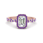 Load image into Gallery viewer, vine-emerald-cut-halo-purple-topaz-engagement-ring-in-rose-gold-FD9126EMRGVITO-NL-RG_31d2cd96-439f-4d23-acf1-21c4e28213bc?v=1757924901