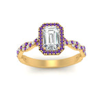 Load image into Gallery viewer, vine-emerald-cut-halo-purple-topaz-engagement-ring-in-yellow-gold-FD9126EMRGVITOANGEL5-NL-YG_6f768053-2a35-49d8-8bb3-f5c54756c6f6?v=1757924901