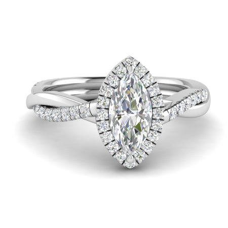 Halo Marqusie Cut Diamond Engagement Ring