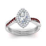 Load image into Gallery viewer, vine-marquise-halo-diamond-engagement-ring-with-ruby-in-white-gold-FD9212MQRGRUDR-NL-WG.jpg