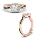 Load image into Gallery viewer, vine-princess-cut-halo-diamond-engagement-ring-with-emerald-in-rose-gold-FD9212PRRGEMGR-NL-RG.jpg