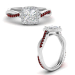 Load image into Gallery viewer, vine-princess-cut-halo-diamond-engagement-ring-with-ruby-in-white-gold-FD9212PRRGRUDR-NL-WG.jpg