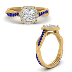 Load image into Gallery viewer, vine-princess-cut-halo-diamond-engagement-ring-with-sapphire-in-yellow-gold-FD9212PRRGSABL-NL-YG.jpg