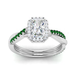 Load image into Gallery viewer, vine-radiant-halo-diamond-engagement-ring-with-emerald-in-white-gold-FD9212RARGEMGR-NL-WG.jpg