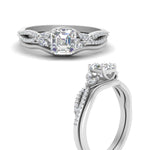 Load image into Gallery viewer, vine-split-band-asscher-cut-diamond-wedding-set-in-white-gold-FDENR3211ASANGLE3-NL-WG