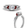 Load image into Gallery viewer, vine-split-band-asscher-cut-diamond-wedding-set-with-ruby-in-white-gold-FDENR3211ASGRUDRANGLE3-NL-WG