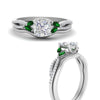 Load image into Gallery viewer, vine-split-band-cushion-cut-diamond-wedding-set-with-emerald-in-white-gold-FDENR3211CUGEMGRANGLE3-NL-WG.jpg