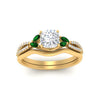 Load image into Gallery viewer, vine-split-band-cushion-cut-diamond-wedding-set-with-emerald-in-yellow-gold-FDENR3211CUGEMGRANGLE3-NL-YG.jpg