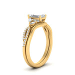Load image into Gallery viewer, vine-split-band-emerald-cut-diamond-wedding-set-in-yellow-gold-FDENR3211EMANGLE3-NL-YG.jpg