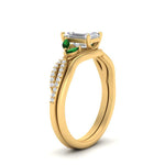 Load image into Gallery viewer, vine-split-band-emerald-cut-diamond-wedding-set-with-emerald-in-yellow-gold-FDENR3211EMGEMGRANGLE3-NL-YG.jpg