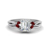 Load image into Gallery viewer, vine-split-band-emerald-cut-diamond-wedding-set-with-ruby-in-white-gold-FDENR3211EMGRUDRANGLE3-NL-WG.jpg