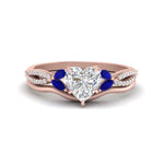 Load image into Gallery viewer, vine-split-band-heart-shaped-diamond-wedding-set-with-sapphire-in-rose-gold-FDENR3211HTGSABLANGLE3-NL-RG.jpg