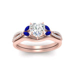 Load image into Gallery viewer, vine-split-band-heart-shaped-diamond-wedding-set-with-sapphire-in-rose-gold-FDENR3211HTGSABLANGLE3-NL-RG.jpg