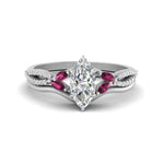 Load image into Gallery viewer, vine-split-band-marquise-cut-diamond-wedding-set-with-pink-sapphire-in-white-gold-FDENR3211MQGSADRPIANGLE3-NL-WG.jpg