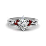Load image into Gallery viewer, vine-split-band-marquise-cut-diamond-wedding-set-with-ruby-in-white-gold-FDENR3211MQGRUDRANGLE3-NL-WG.jpg