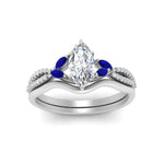 Load image into Gallery viewer, vine-split-band-marquise-cut-diamond-wedding-set-with-sapphire-in-white-gold-FDENR3211MQGSABLANGLE3-NL-WG.jpg