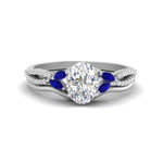 Load image into Gallery viewer, vine-split-band-oval-shaped-diamond-wedding-set-with-sapphire-in-white-gold-FDENR3211OVGSABLANGLE3-NL-WG.jpg