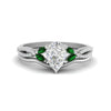 Load image into Gallery viewer, vine-split-band-pear-shaped-diamond-wedding-set-with-emerald-in-white-gold-FDENR3211PEGEMGRANGLE3-NL-WG.jpg