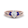Load image into Gallery viewer, vine-split-band-pear-shaped-diamond-wedding-set-with-sapphire-in-rose-gold-FDENR3211PEGSABLANGLE3-NL-RG.jpg