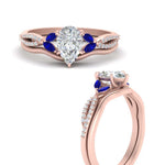 Load image into Gallery viewer, vine-split-band-pear-shaped-diamond-wedding-set-with-sapphire-in-rose-gold-FDENR3211PEGSABLANGLE3-NL-RG.jpg