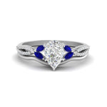 Load image into Gallery viewer, vine-split-band-pear-shaped-diamond-wedding-set-with-sapphire-in-white-gold-FDENR3211PEGSABLANGLE3-NL-WG.jpg