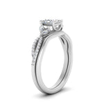 Load image into Gallery viewer, vine-split-band-princess-cut-diamond-wedding-set-in-white-gold-FDENR3211PRANGLE3-NL-WG