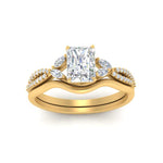 Load image into Gallery viewer, vine-split-band-radiant-cut-diamond-wedding-set-in-yellow-gold-FDENR3211RAANGLE3-NL-YG.jpg