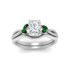 Load image into Gallery viewer, vine-split-band-radiant-cut-diamond-wedding-set-with-emerald-in-white-gold-FDENR3211RAGEMGRANGLE3-NL-WG.jpg