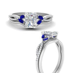 Load image into Gallery viewer, vine-split-band-radiant-cut-diamond-wedding-set-with-sapphire-in-white-gold-FDENR3211RAGSABLANGLE3-NL-WG.jpg