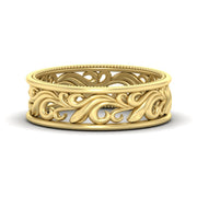 vintage-filigree-diamond-wedding-band-for-women-in-yellow-gold-fdw9301sleep-nl-yg