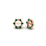 Load image into Gallery viewer, vintage-halo-emerald-earring-jackets-for-1-carat-studs-in-rose-gold-fdear815gemgrangle1-1.00ct-nl-rg.jpg