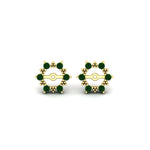 Load image into Gallery viewer, vintage-halo-emerald-earring-jackets-for-1-carat-studs-in-yellow-gold-fdear815gemgrangle2-1.00ct-nl-yg.jpg