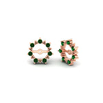 Load image into Gallery viewer, vintage-halo-emerald-earring-jackets-for-2-carat-studs-in-rose-gold-fdear815gemgrangle1-2.00ct-nl-rg.jpg?v=1762757057