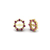 Load image into Gallery viewer, vintage-halo-pink-sapphire-earring-jackets-for-2-carat-studs-in-yellow-gold-fdear815gsadrpiangle1-2.00ct-nl-yg.jpg?v=1762757654