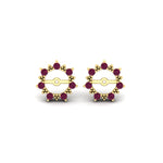 Load image into Gallery viewer, vintage-halo-pink-sapphire-earring-jackets-for-2-carat-studs-in-yellow-gold-fdear815gsadrpiangle2-2.00ct-nl-yg.jpg?v=1762757654