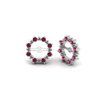 Load image into Gallery viewer, vintage-halo-pink-sapphire-earring-jackets-for-3-carat-studs-in-white-gold-fdear815gsadrpiangle1-3.00ct-nl-wg.jpg?v=1762758803