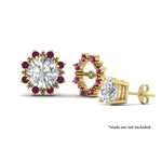 Load image into Gallery viewer, vintage-halo-pink-sapphire-earring-jackets-for-3-carat-studs-in-yellow-gold-fdear815gsadrpiangle3-3.00ct-nl-yg.jpg?v=1762758803