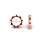 Load image into Gallery viewer, vintage-halo-pink-sapphire-earring-jackets-for-4-carat-studs-in-rose-gold-fdear815gsadrpiangle4-4.00ct-nl-rg.jpg?v=1762758663